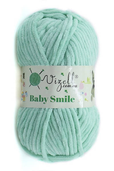 

Плюшевая пряжа Vizell Baby Smail ( Беби Смайл) 026 Мятный, Мята