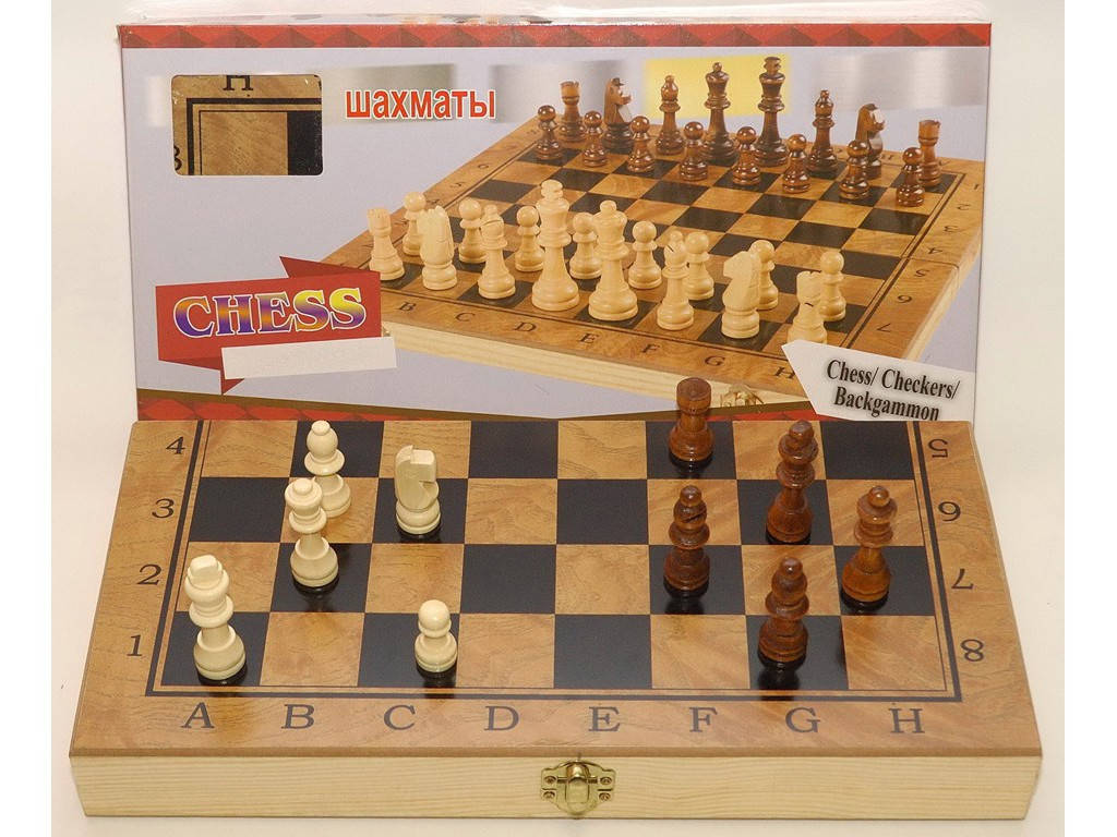 

Игровой настольный набор 3 в 1: Шашки Шахматы Нарды (48 х 48 см)