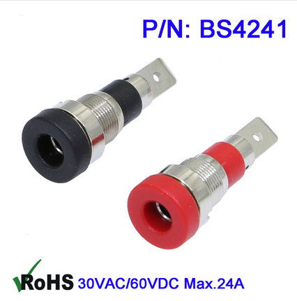 

Гнездо,терминал,розетка для бананов (латунь) 4mm BS4241