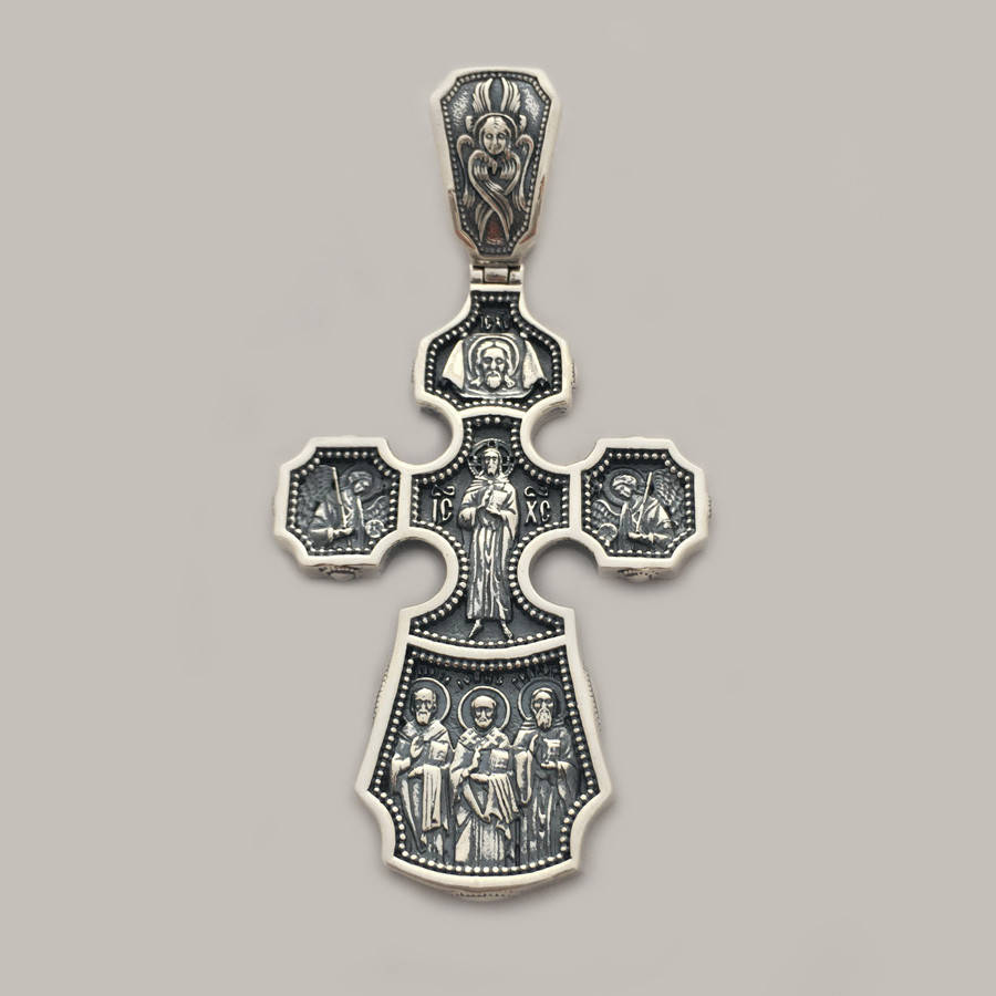 

Серебряный крест с ликами святых БР-0076631