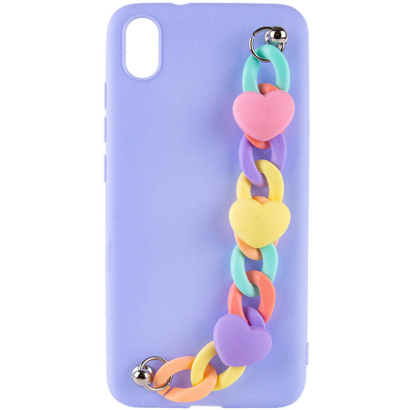 

Чехол Chained Heart c подвесной цепочкой для Xiaomi Redmi 9A Lilac Blue
