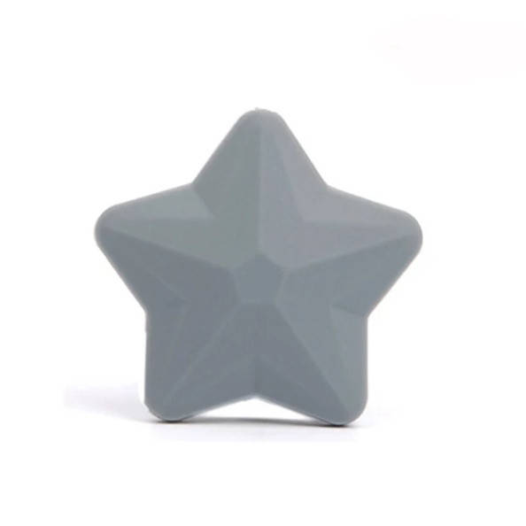 

Звезда рельефная бусина силиконовая Серый тёмный