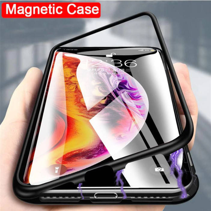 

Магнитный чехол Magnetic для Xiaomi Redmi Note 8 Pro два стекла (Разные цвета)