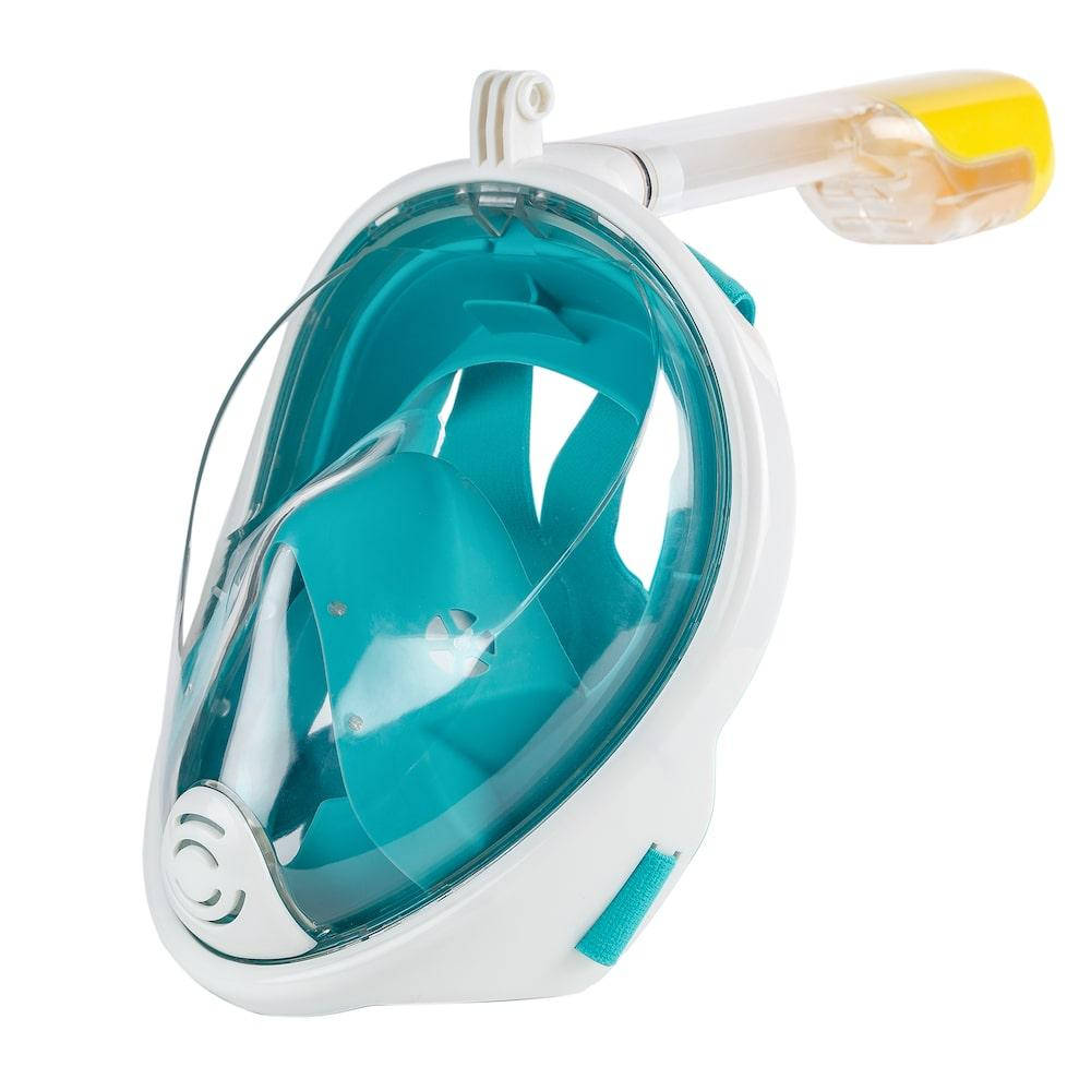 

Полнолицевая панорамная маска для плавания снорклинга GTM FREE BREATH (S/M) Бирюзовая Original Green