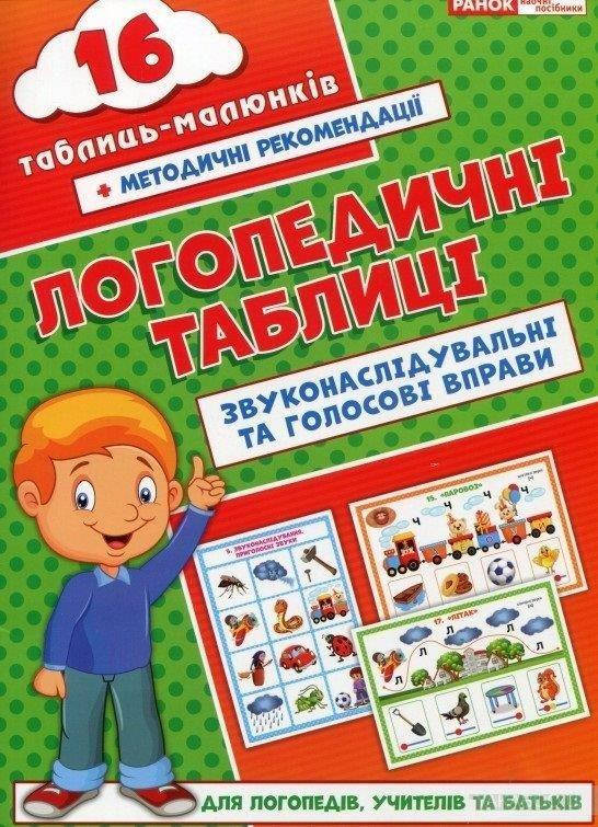 

Логопедические таблицы. Звукоподражательные и голосовые упражнения (Укр.) 16 карточек.