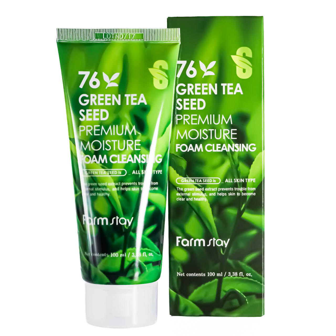 

Пенка для умывания FarmStay 76 Green Tea Seed очищающая 100 мл