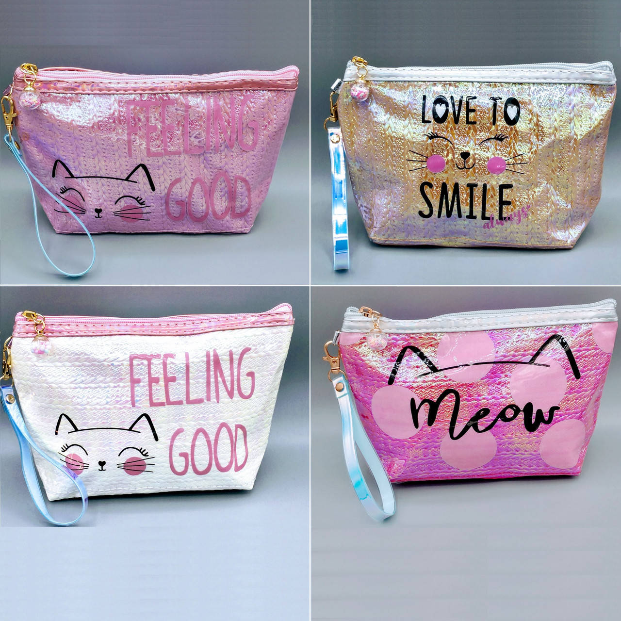 

Косметичка женская силиконовая прозрачная Meow Голограмма