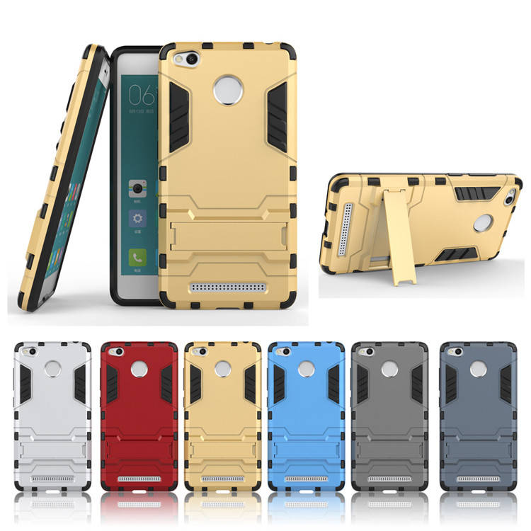 

PC + TPU чехол Metal armor для Xiaomi Redmi 3 Pro / 3S (6 цветов) темно серый