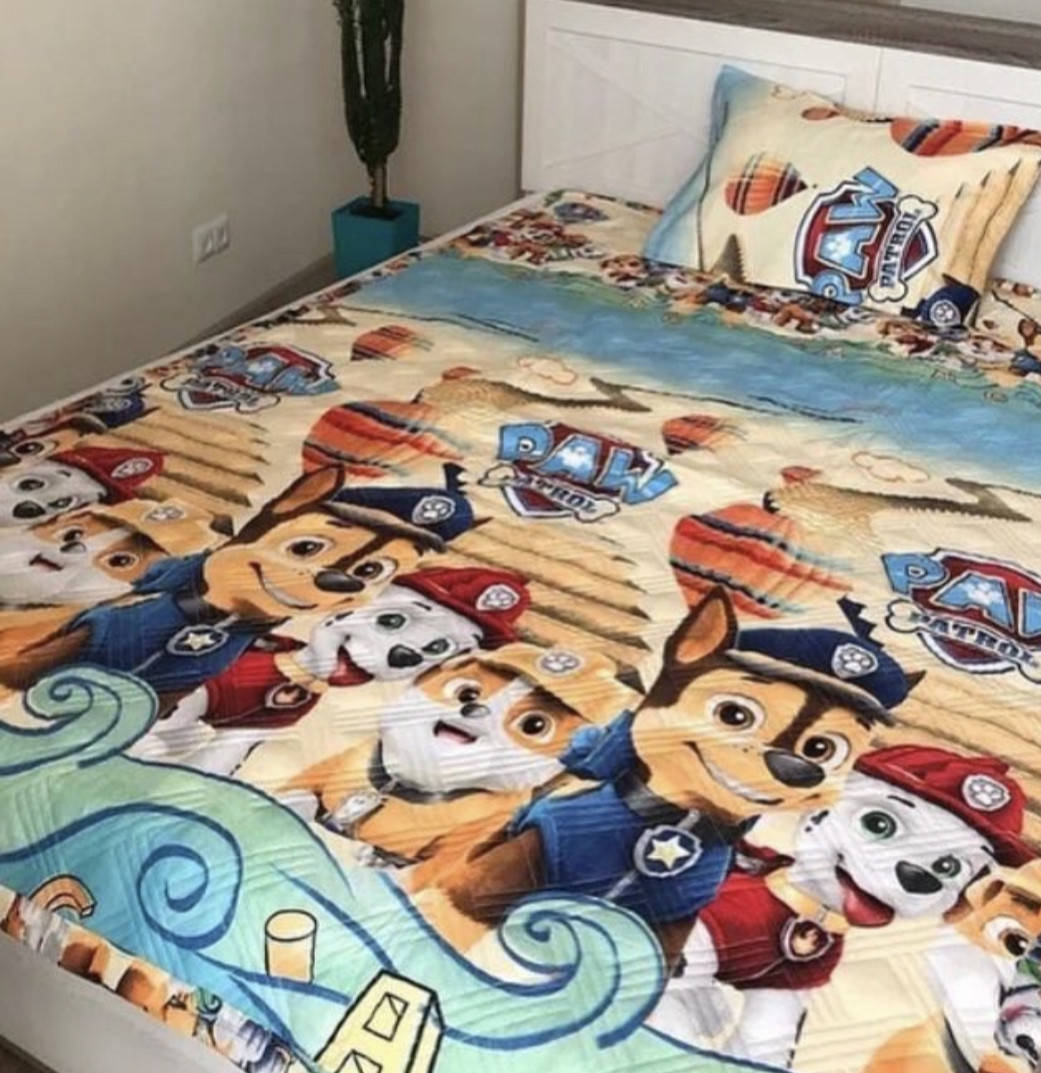 

Покрывало стеганое на детскую кровать Щенячий патруль 160*210см, Разные цвета