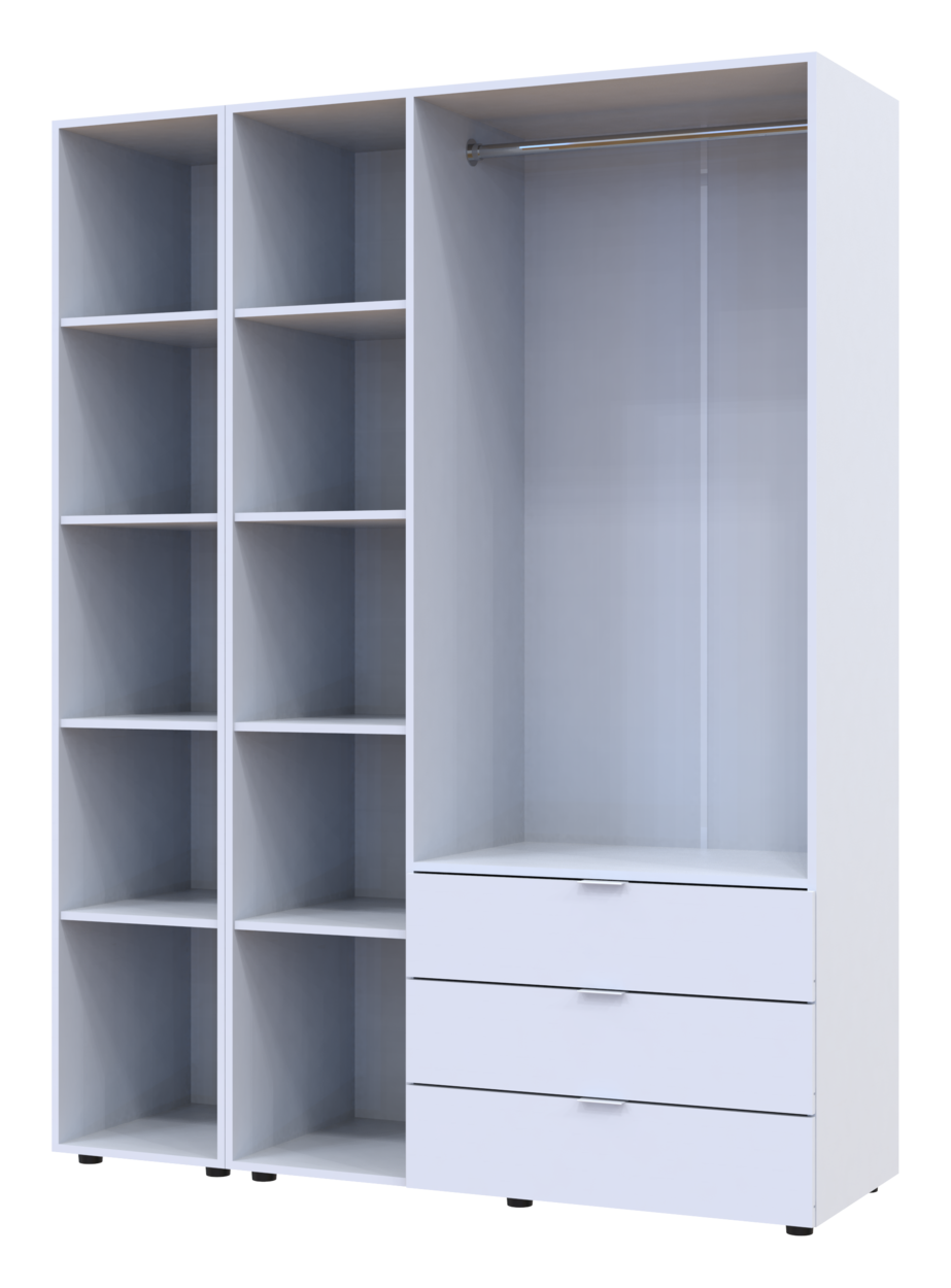 Шафа для одягу Doros Гелар Білий 3ДСП/Дзеркало 155х49.5х203.4 (42002157) 2