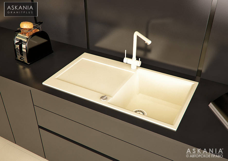 

ГРАНИТНАЯ МОЙКА ASKANIA «METRA» RV 03 cream, Бежевый