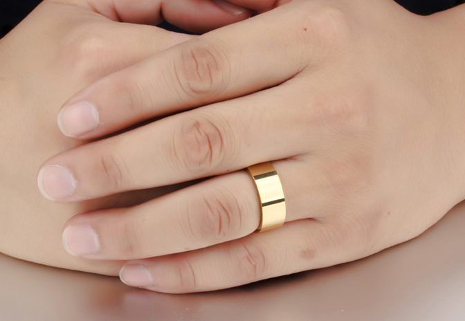 

Мужское позолоченное кольцо из стали, р. 17.5, 18, 20, 21.5.