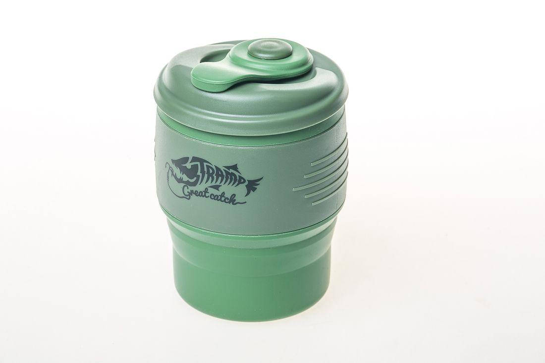 

Кружка складная TRAMP силиконовая с крышкой 350мл, Черный Зеленый