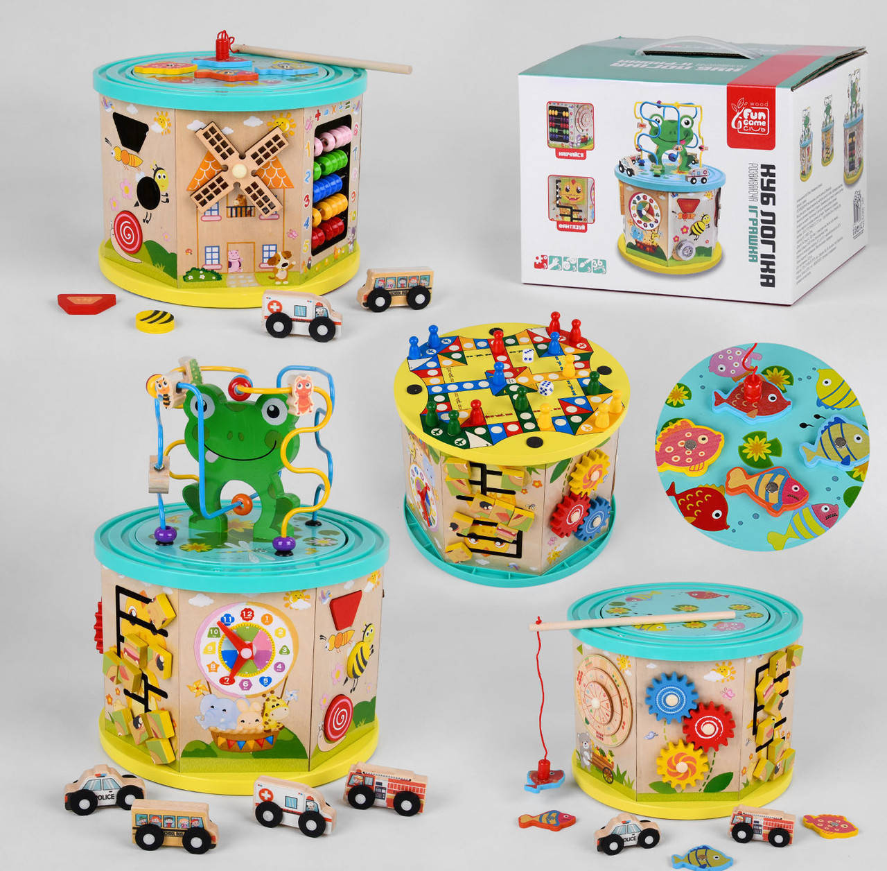 

Детский Деревянный логический куб Fun Game в коробке