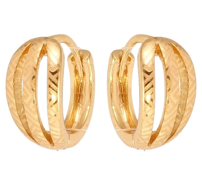 

Серьги Xuping Позолота 18K колечки "Полосатые с узором напылением"