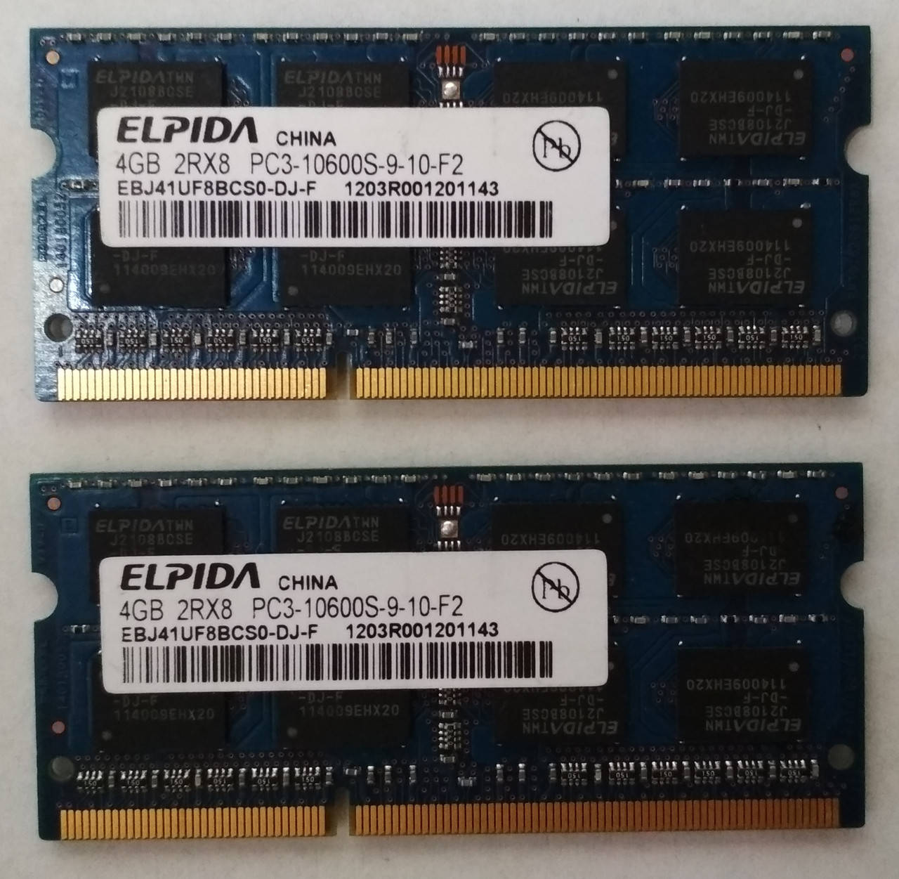 

Для ноутбука 8GB 2x4GB DDR3 1333MHz Elpida PC3 10600S 2Rx8 RAM Оперативная память