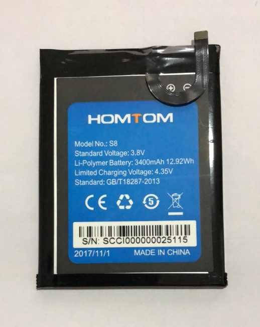 

Аккумулятор для мобильного телефона Doogee (HomTom) S8, (Li-polymer 3.8V 3400mAh)