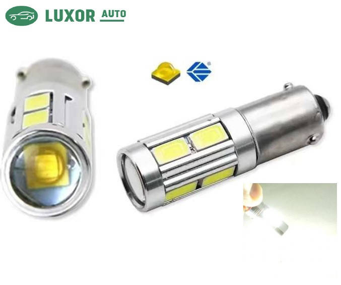 

Мощная светодиодная лампа LED с цоколем BAY9S (H21W) (H6W) 9-14V Белый Canbus