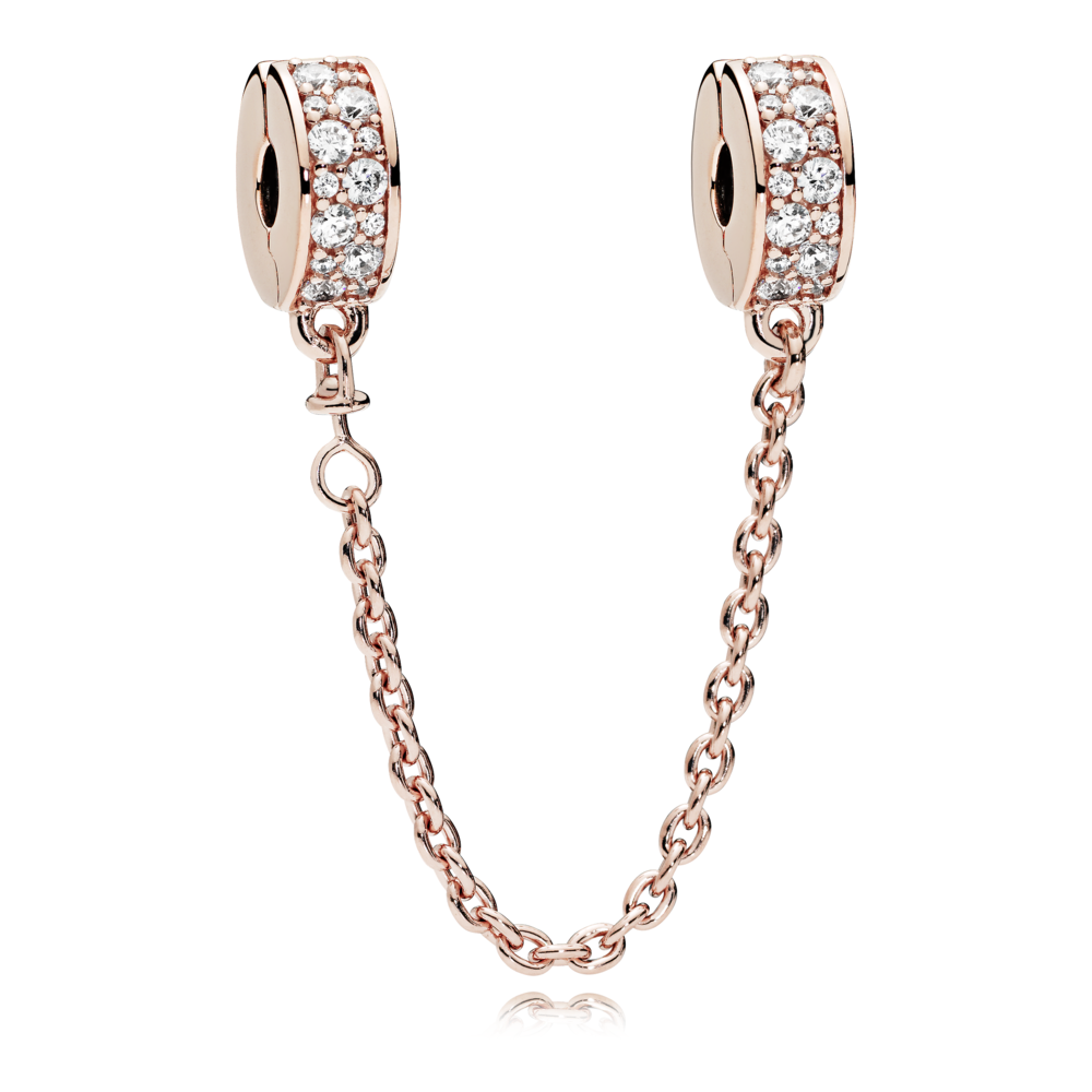 

Серебряная защитная цепочка Pandora "Сияющая элегантность" Rose 786322CZ