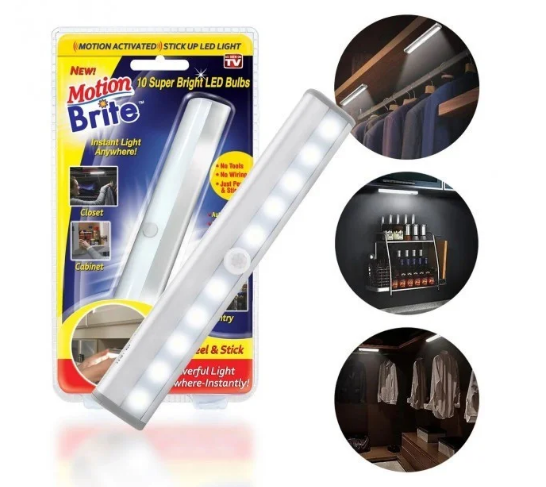 

Светодиодная лампочка светильник для гардероба с датчиком движения LED Motion Brite Tv-886 Np, Белый