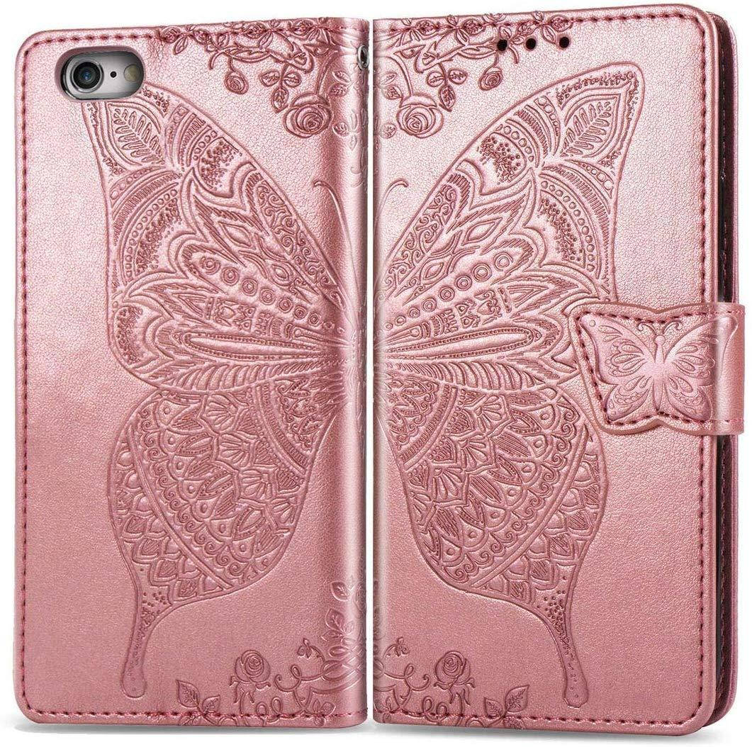 

Чехол Butterfly для IPhone 6 / 6s Книжка кожа PU Rose Gold