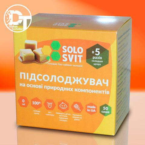 

Подсластитель "SoloSvit" саше 50 шт. в 5 раз слаще сахара