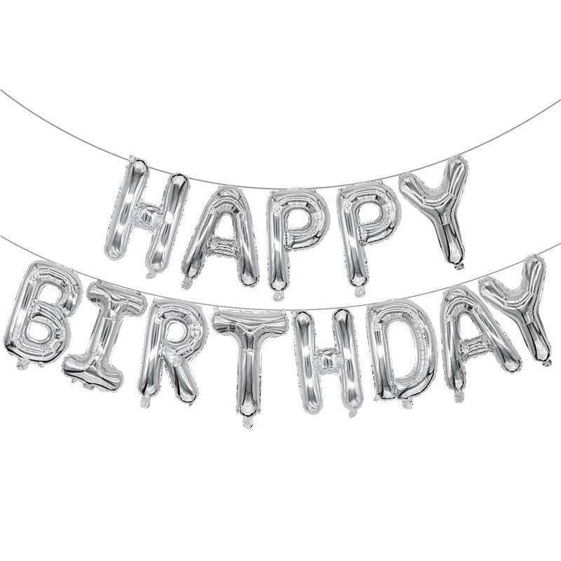 

Фольгированные буквы Happy Birthday КНР (38 см каждая буква) серебро, Розовое золото