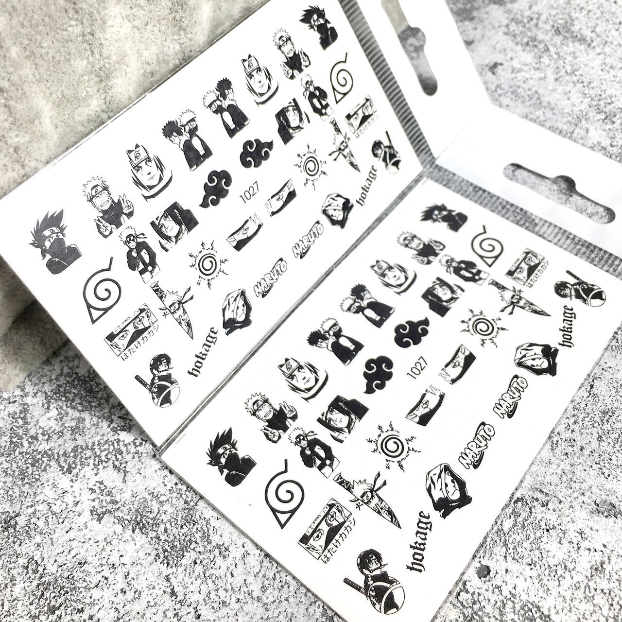 

Слайдер-дизайн, водные наклейки для ногтей, Аниме №1027, Черный