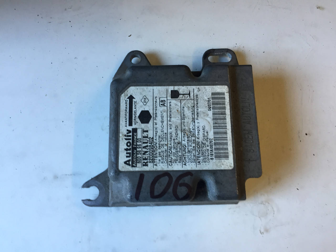 

Блок airbag kangoo 8200098402 №106