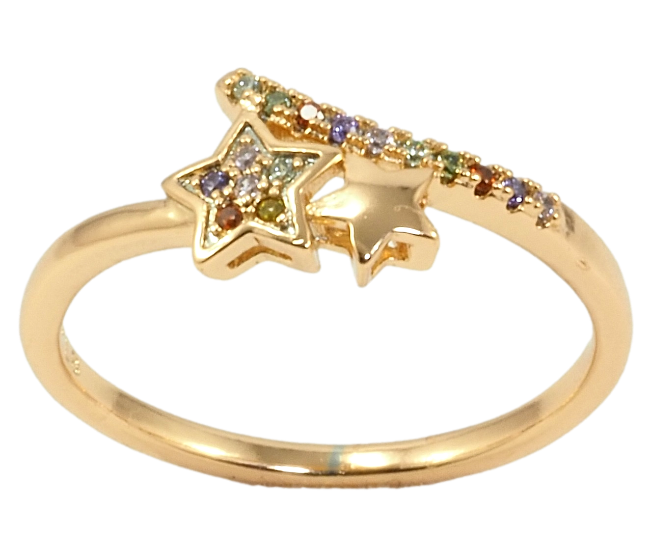 

Кольцо Xuping Позолота 18K "Звезды с разноцветным цирконием" р.18.5,19.5