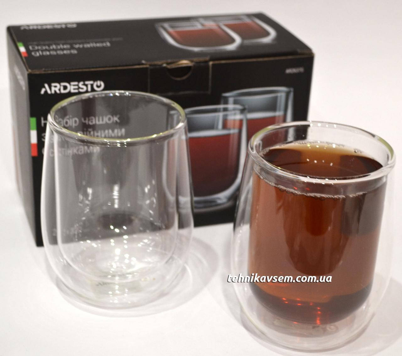 

Чашки стеклянные с двойными стенками 320 Мл 2шт ARDESTO (AR2637G)