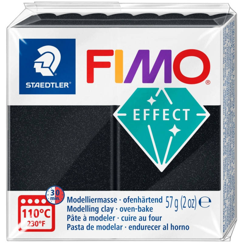 

Пластика Fimo Effect 57г черная перламутровая (4007817014721), Черный