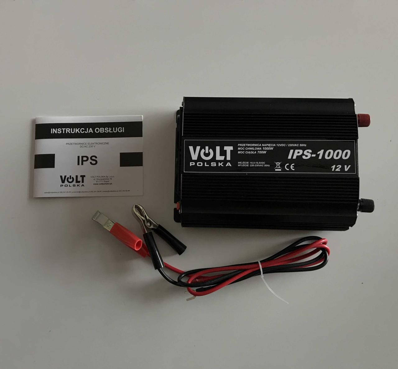 

Инвертор автомобильный VOLT POLSKA 12V/220V IPS1000 (700W/1000Wmax)
