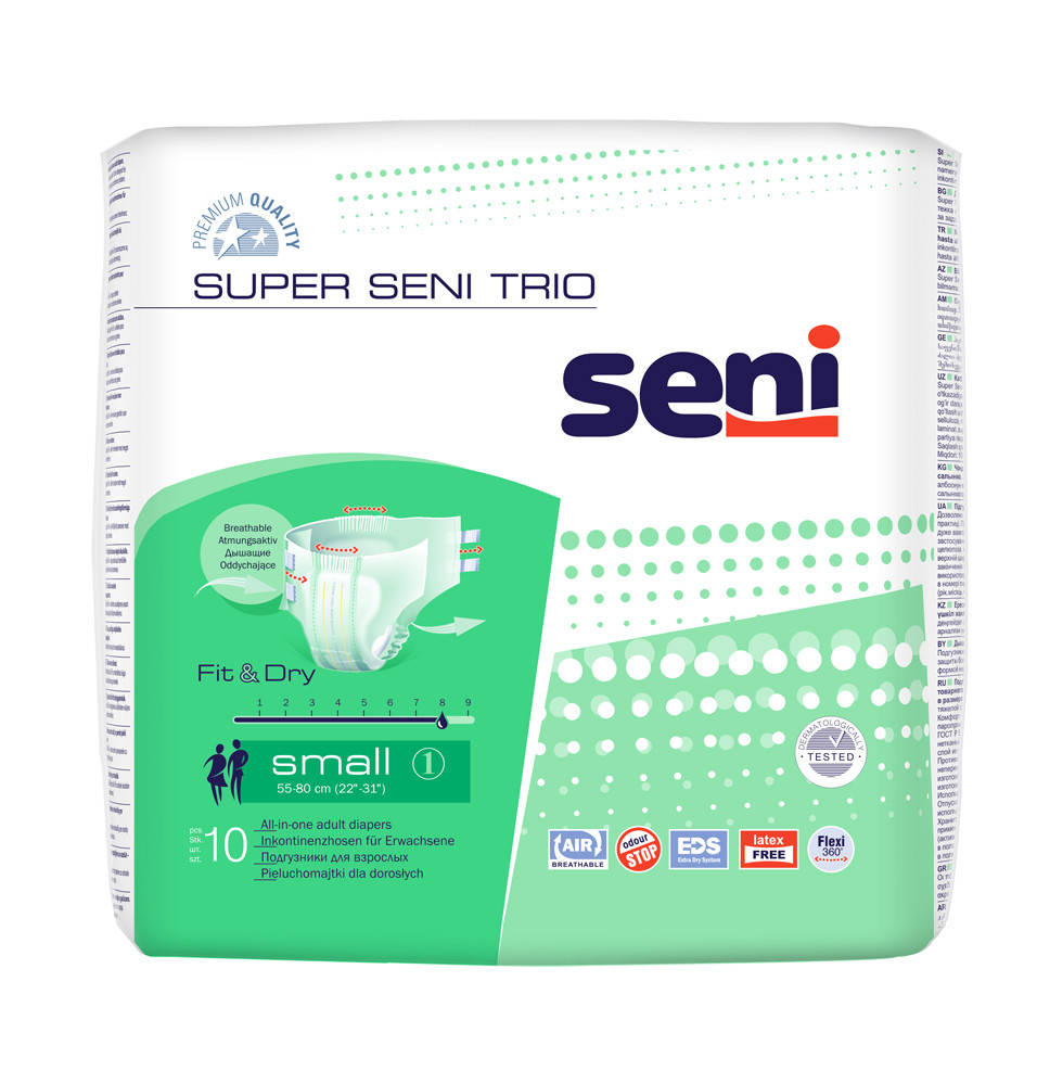 

Подгузники для взрослых SUPER SENI TRIO small 10 шт