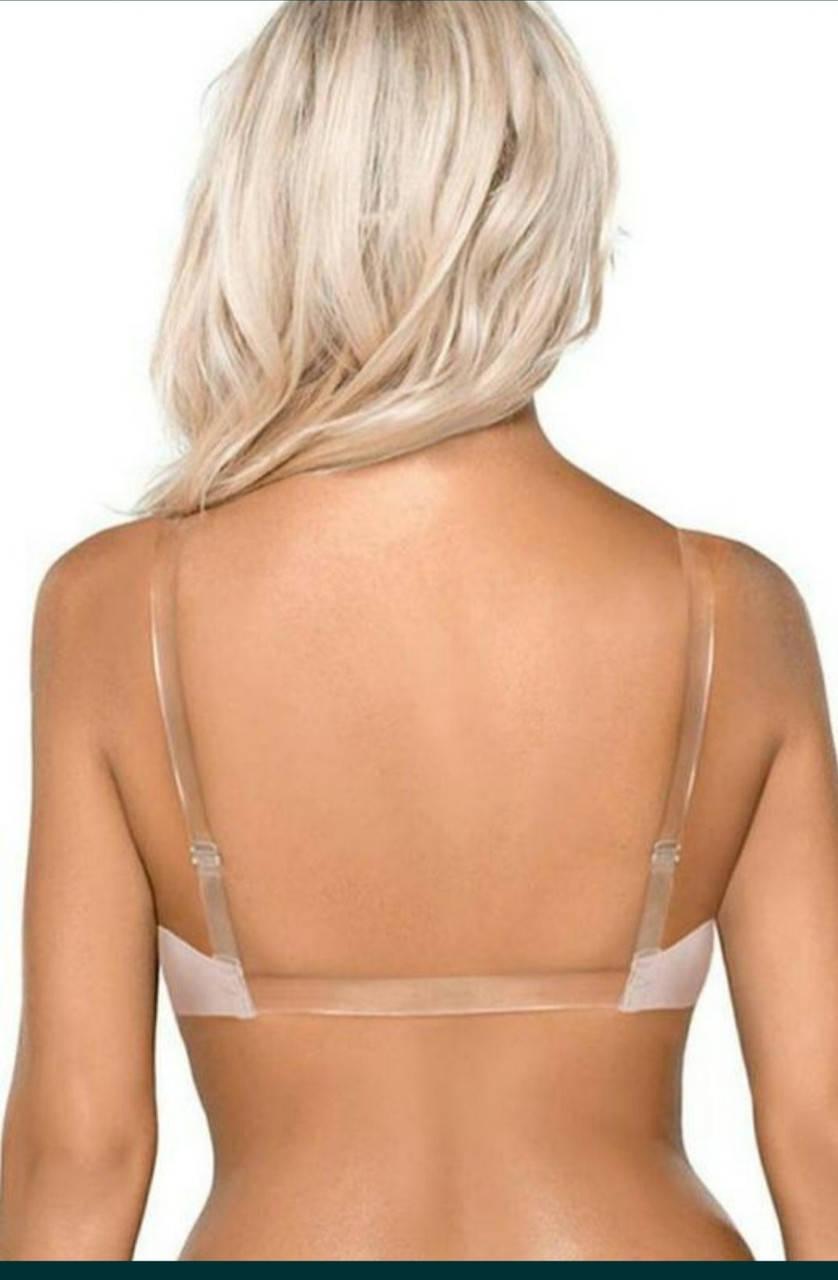 

Бюстгальтер с силиконовой спинкой Пуш-ап, застежка спереди, силиконовая спинка., Белый