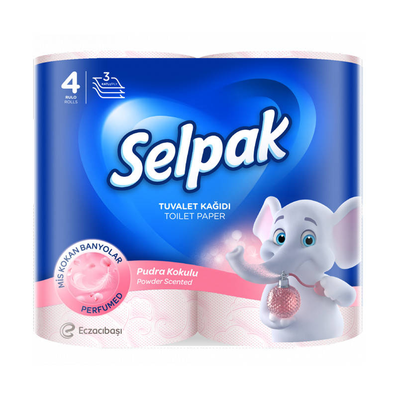 

Туалетная бумага SELPAK Perfumed цветная с ароматом Пудра 4шт