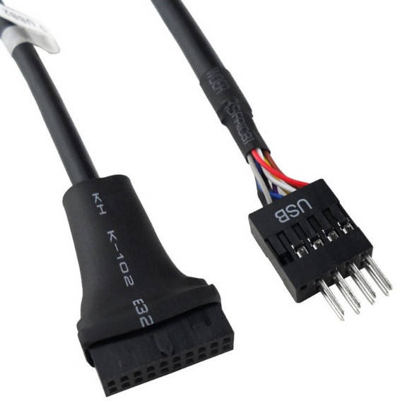 

Переходник USB 3.0 => USB 2.0 для материнской платы, 20pin (мама) to 8 pin (папа)