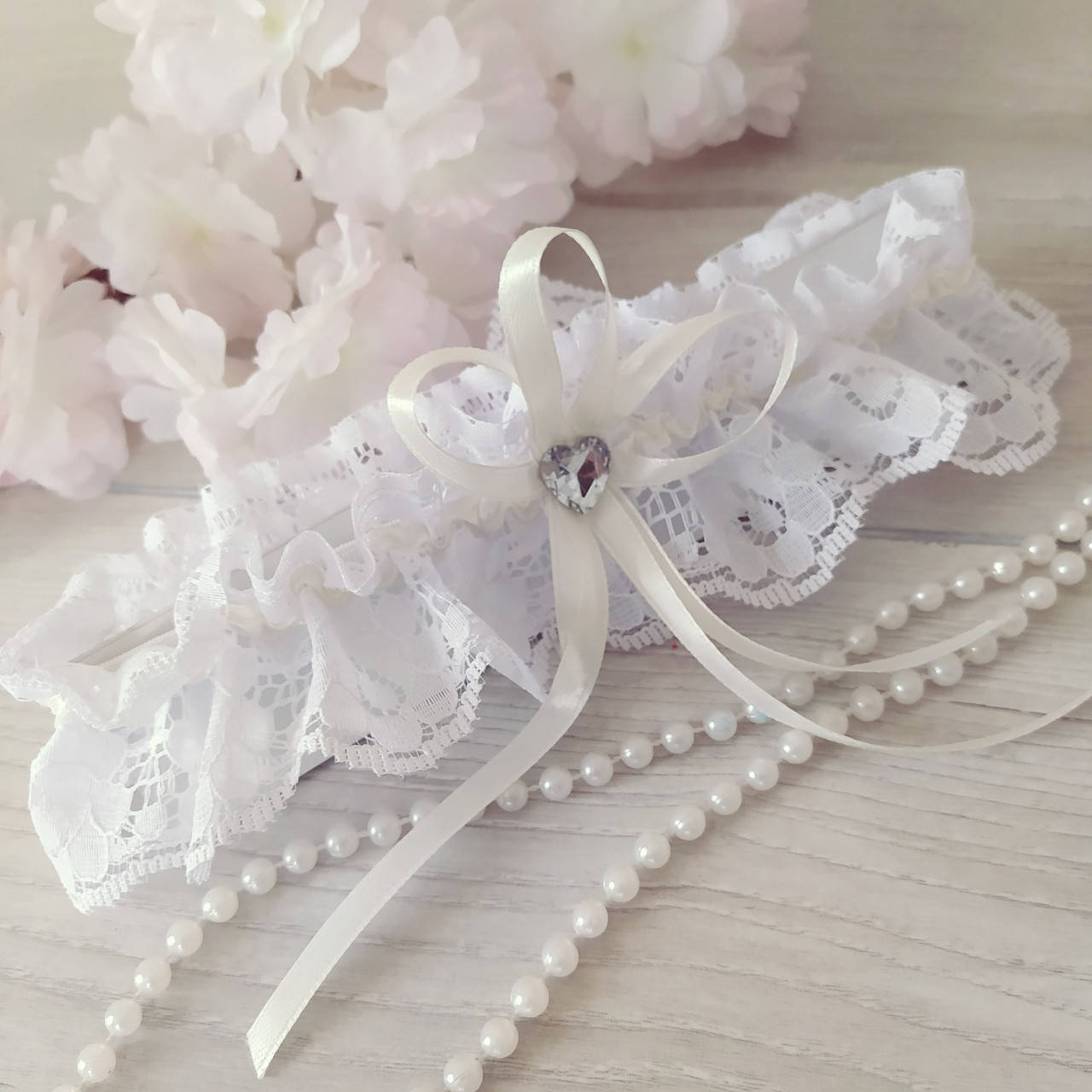 

Свадебная подвязка айвори