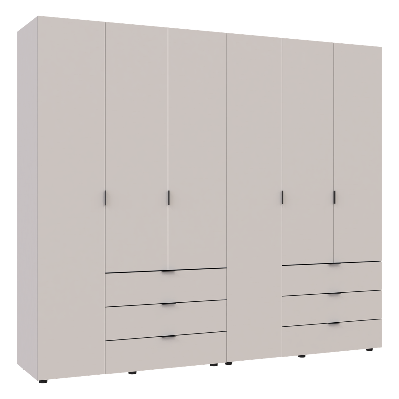 Розпашна Шафа для одягу Doros Гелар комплект Кашемір 3+3 ДСП 232.4х49.5х203.4 (80737640) 2