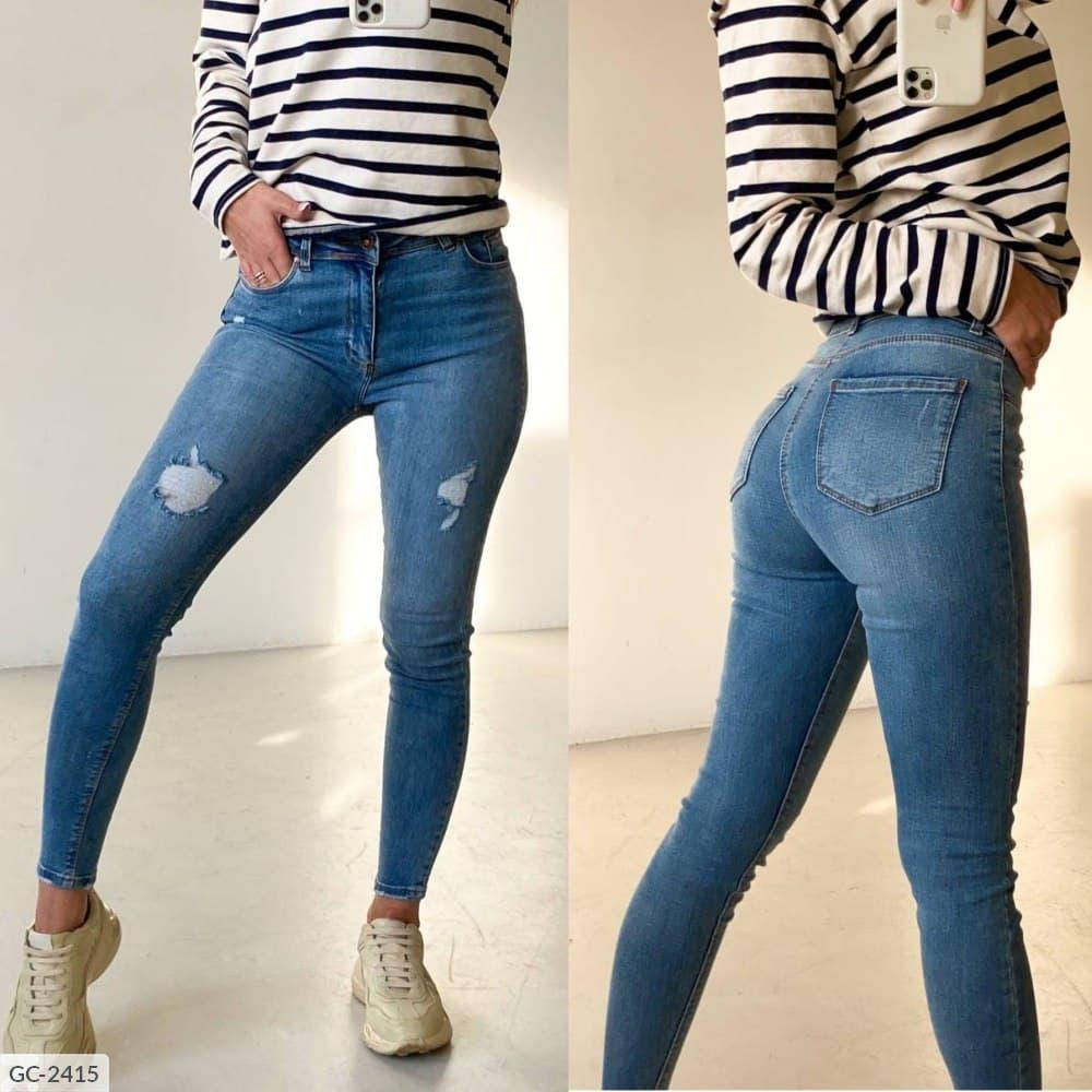 

Модные женские узкие джинсы с потёртостями, Турция