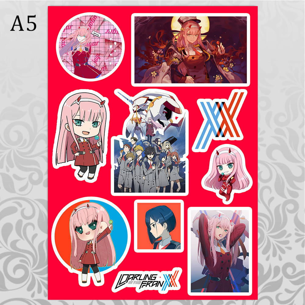 

Стикеры Аниме Darling in the Franxx без порезки, Разные цвета