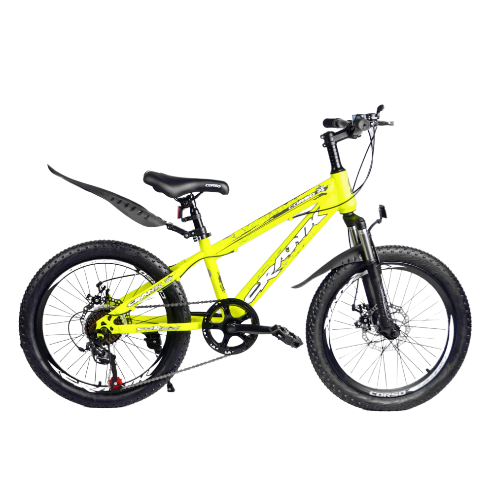 

Детский велосипед спортивный Corso Crank 7-12 лет двухколесный 20’’ Желтый