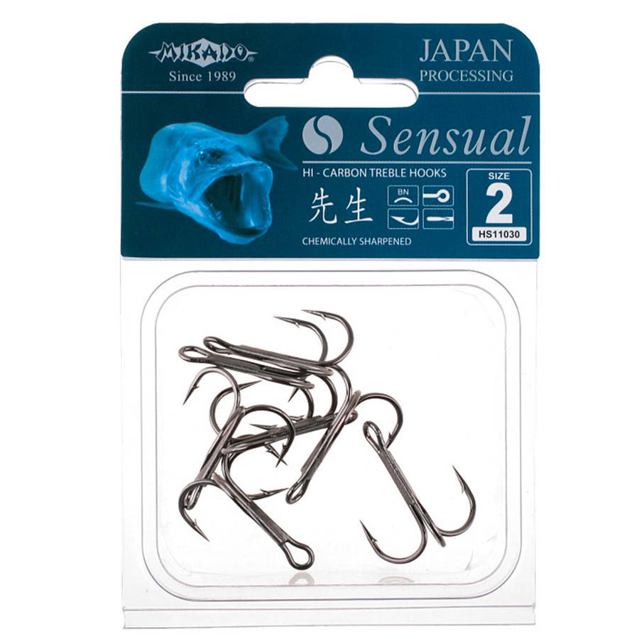 

Крючок-тройник Mikado Sensual Treble Hook №3/0 5шт. (black nickel)