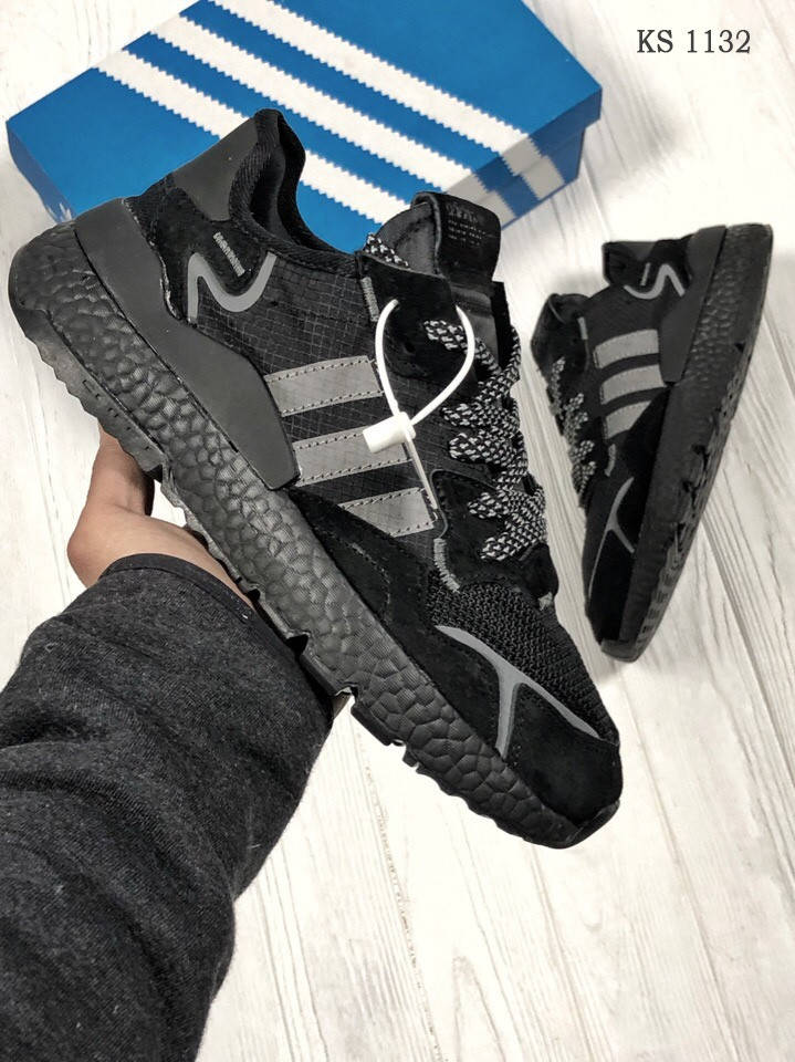 

Мужские кроссовки Adidas Nite Jogger (Адидас Найт Джогер) Черные, Черный