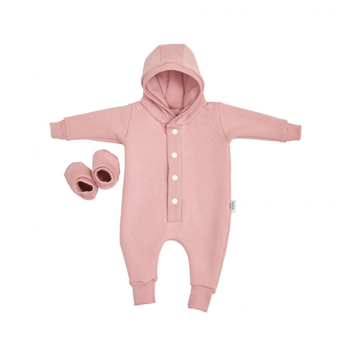 

Ромпер комбинезон трикотажный утепленный 62р , powder pink, пудра, Розовый