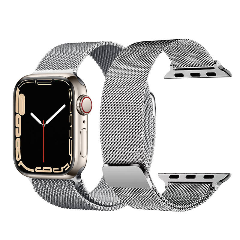 

Ремешок Apple Watch 42/44/45mm миланская петля Silver