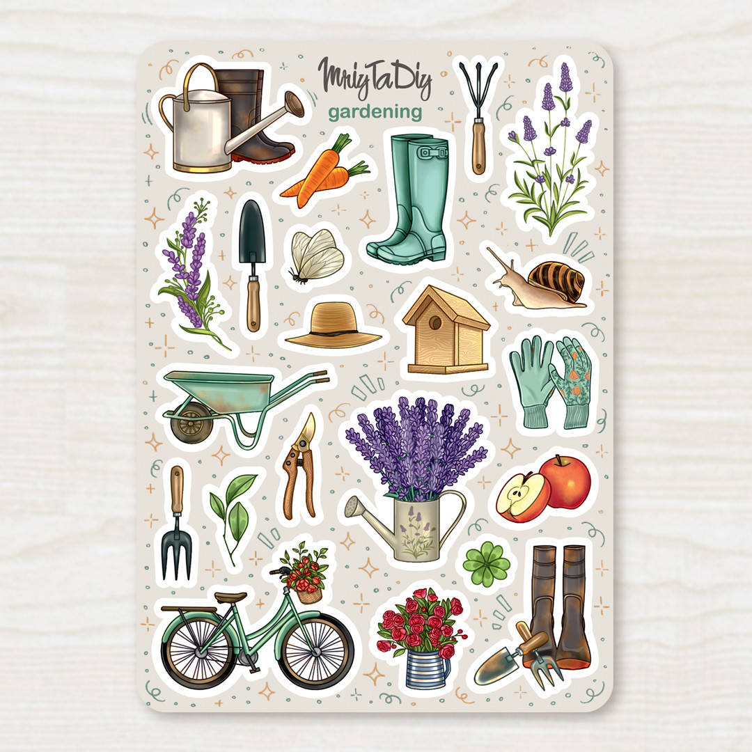 

Стикеры авторские GARDENING, Зелёный