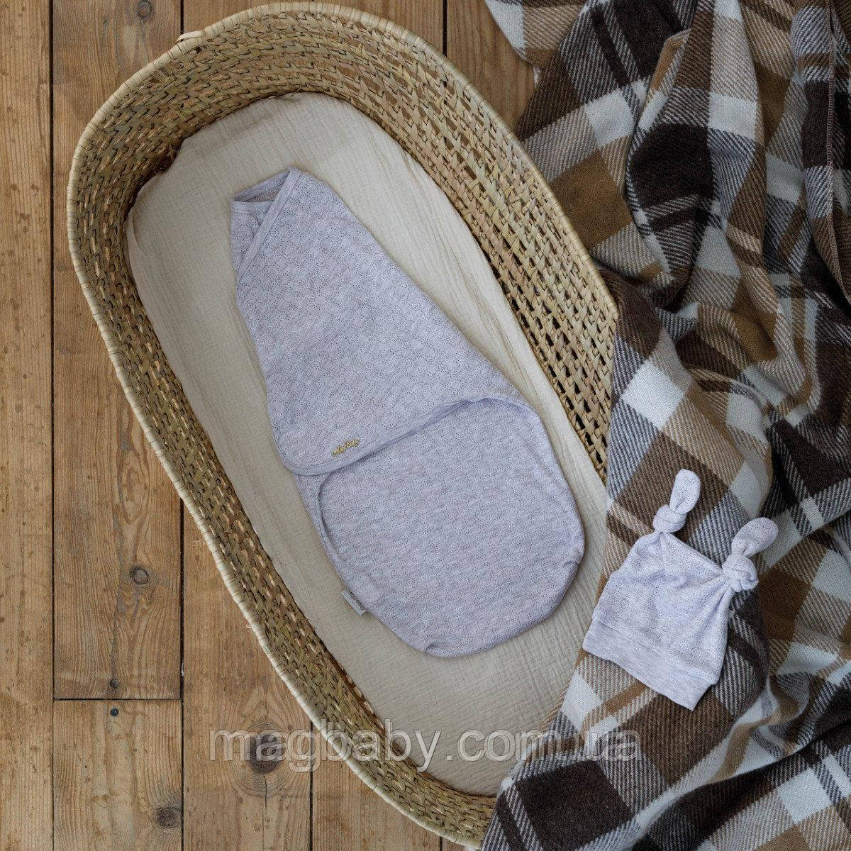 

Евро пеленка на липучках с шапочкой Wind, бежевый меланж, 0-3 мес.