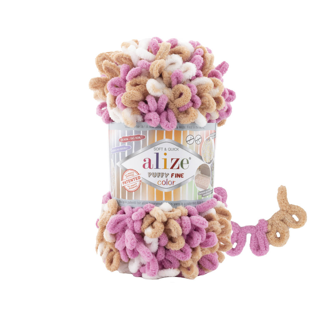 

Alize Puffy Fine (Ализе Пуффи Файн Колор) №6402 (Пряжа, нитки для вязания руками), Разные цвета