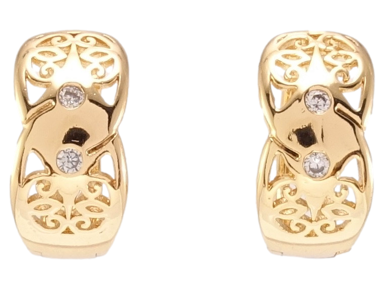 

Серьги Xuping Позолота 18K колечки "Вензельный орнамент с цирконием"